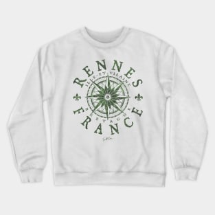 Rennes, Brittany, France, Compass Rose Crewneck Sweatshirt